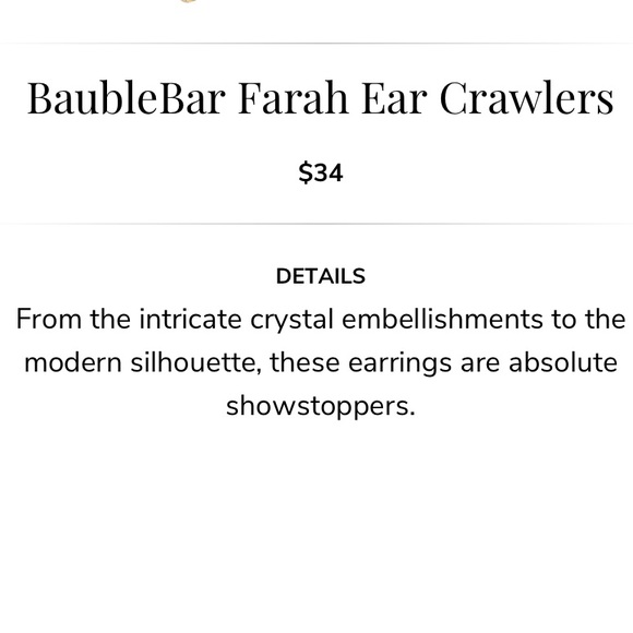 BaubleBar crawler earrings - Picture 5 of 5